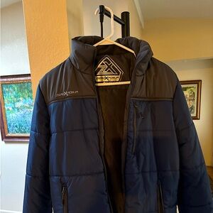 ZeroXposur Men's Navy and Charcoal Puffer Coat S